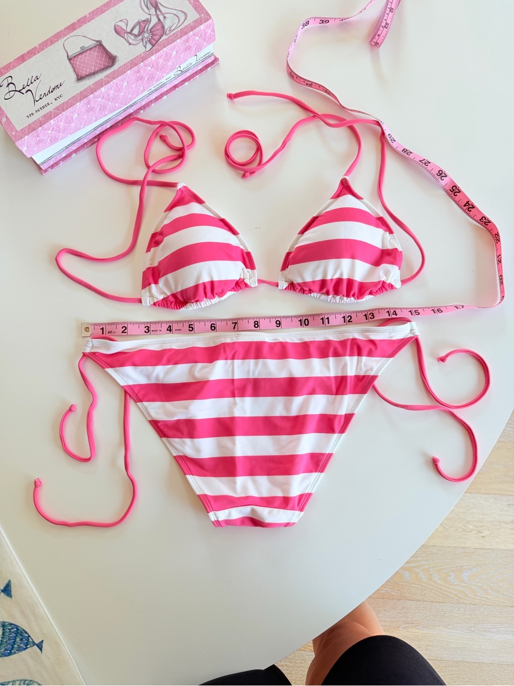 Y2K Pink & White Triangle Bikini - Picture 4 of 6